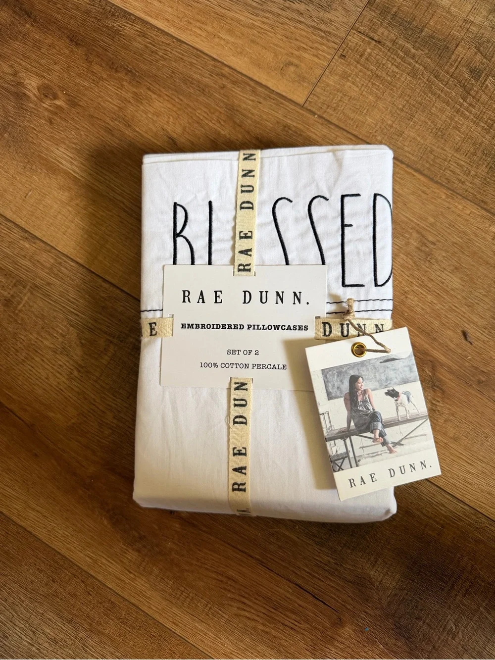 Rae Dunn White Embroidered 'Blessed' Pillowcases - Set of 2